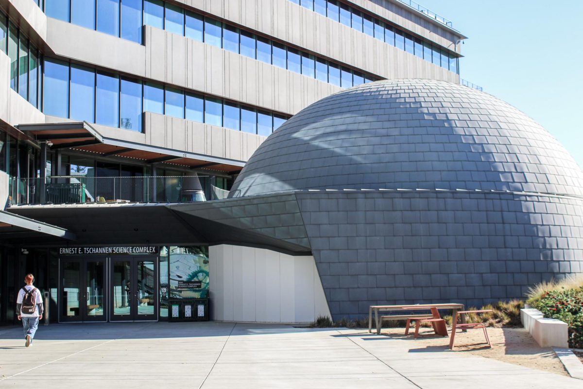 The planetarium connects to and can be accessed by the Ernest E. Tschannen science complex Tuesday, Oct. 29, 2024. Planetarium shows cover different topics such as black holes, the birth of stars and how the sky looked during the first Christmas. 