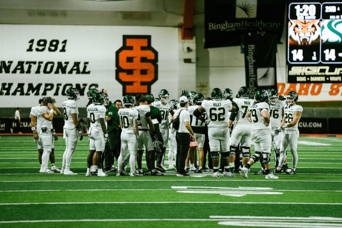 Sacramento State football team preps at Holt Arena for their game against Idaho State Saturday, Oct. 26, 2024. The Hornets lost in overtime 30-27. 