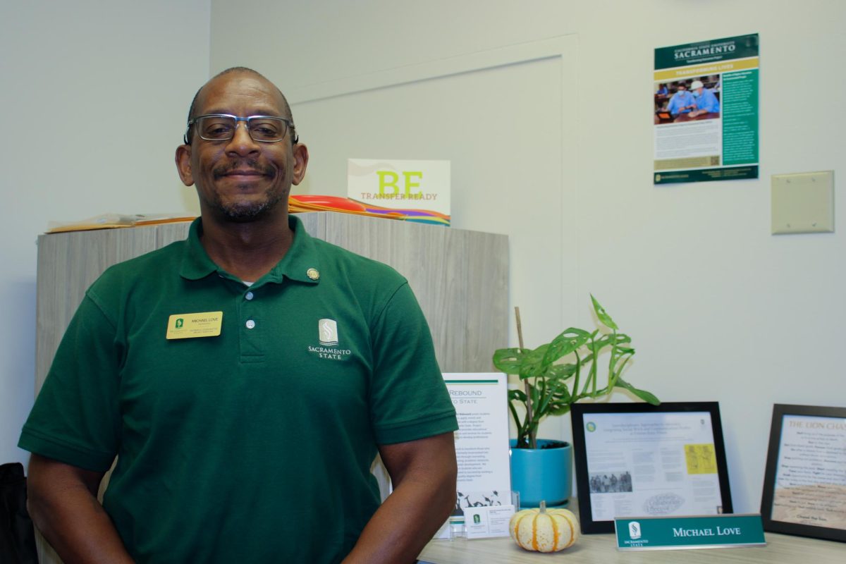 Michael Love, Outreach Coordinator for Project Rebound inside the student center Wednesday, Oct. 30, 2024. Love spends a large amount of time in the student center.