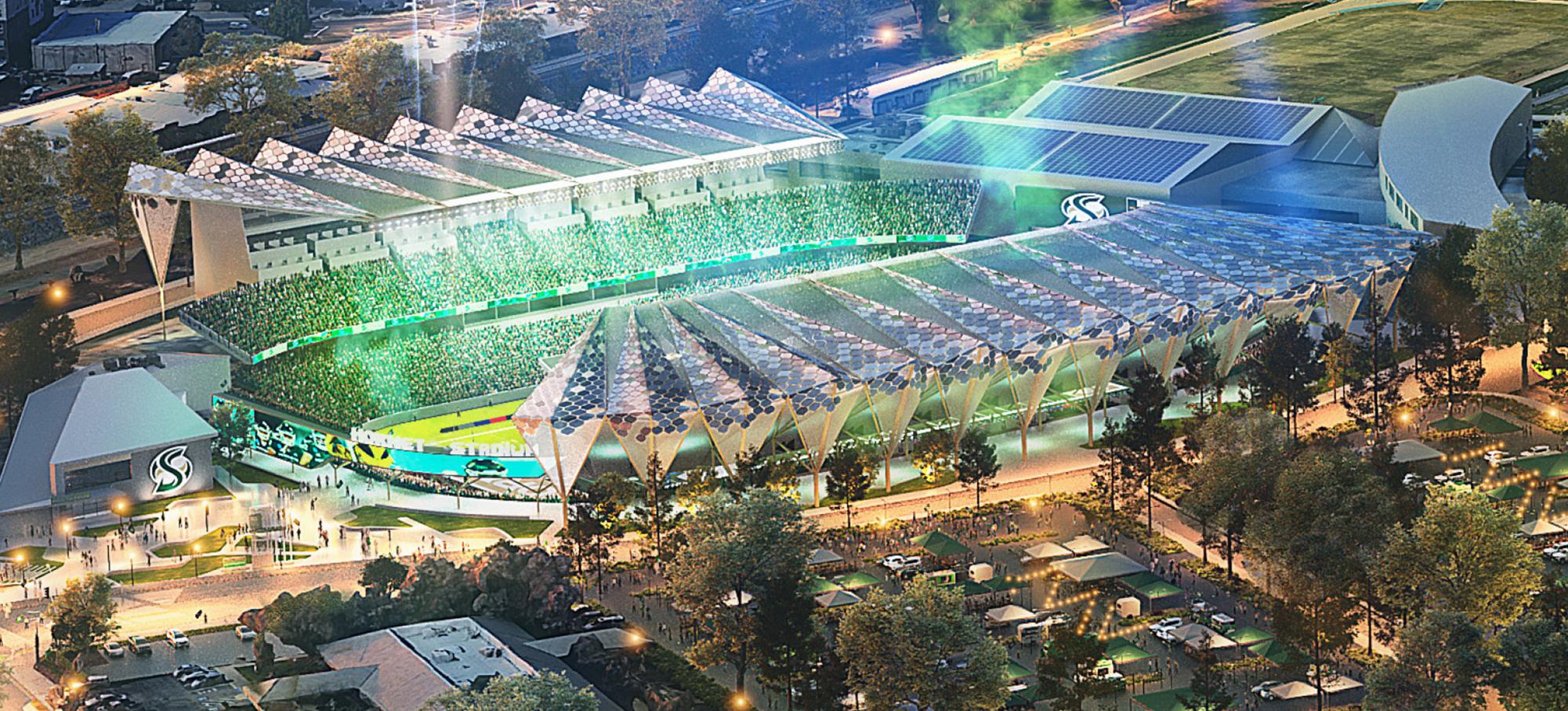 President Luke Wood reveals details on multi-use stadium construction ...