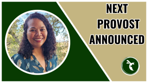 Sacramento State announces Erika Cameron as the new provost and senior vice president advisor for academic affairs. Cameron begins her position after March 17, 2025. (Photo courtesy of Palo Alto University, graphic created in Canva)