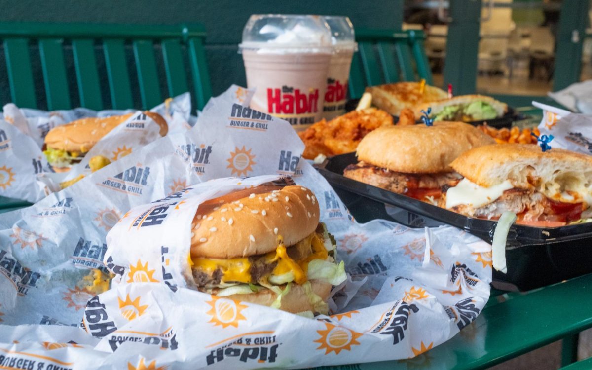 A spread of various items from the Habit Burger in the Sac State University Union Thursday, Jan. 30, 2025. Since opening its first location in Santa Barbara, CA in 1969, the burger franchise has grown to 395 locations worldwide.