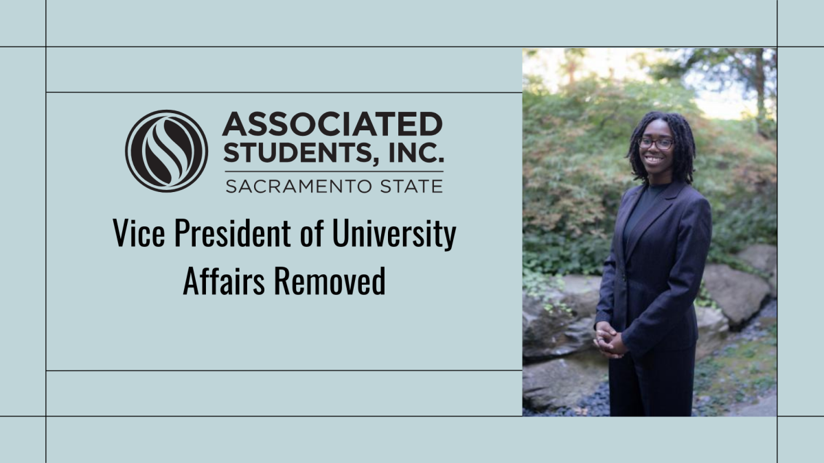 Vice President of University Affairs Sabrina Charleston poses for ASI head shots in the fall 2024 semester. Charleston was removed by unanimous vote on Wednesday, Feb. 12, 2025. (Photo Courtesy of ASI, graphic created in Canva by Aliza Imran)