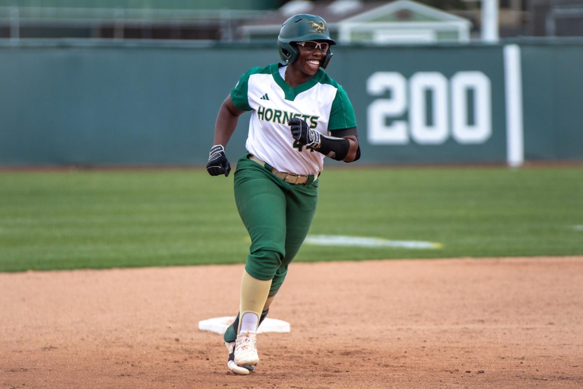 Former Sac State third baseman Lewa Day rounds the bases Saturday, April 27, 2024. Day has returned as a graduate assistant to help coach the Hornets while pursuing her master’s degree.