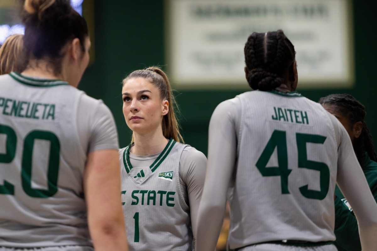 Redshirt junior guard Benthe Versteeg looks up at the scoreboard on Saturday, February 8, 2025. She scored 24 points, grabbed nine rebounds and dished out five assists to tie her own program record against Northern Arizona on Sunday.