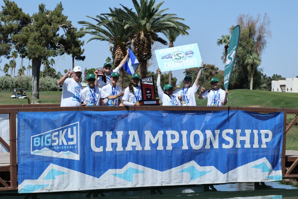 Sacramento State women’s golf celebrates its third consecutive conference championship Wednesday, April 16, 2025. The Hornets will compete in the Gold Canyon Regional starting on May 5.