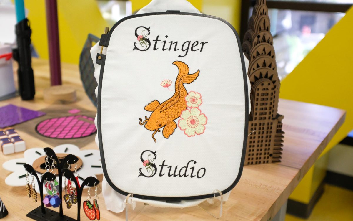 The StingerStudio Makerspace celebrated this semester’s Create, Make and Share Faire Wednesday, April 23, 2025. The fair featured various art and innovations from staff and students alike, many of whom used the space’s tools and materials to complete their projects for no extra cost.