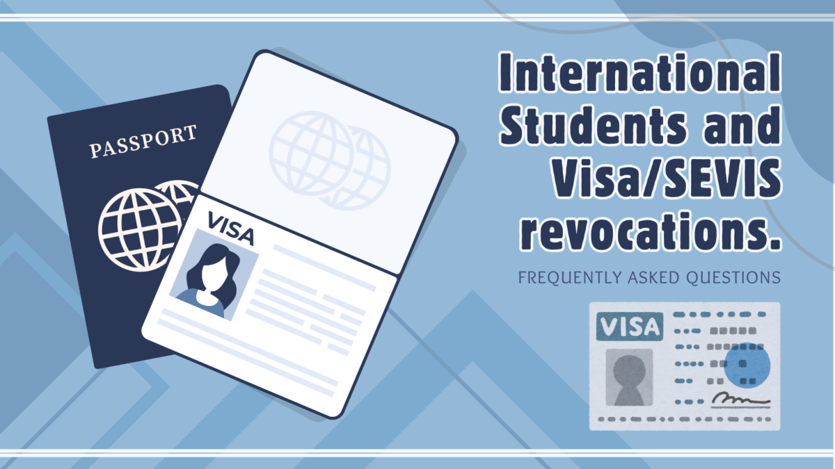 Currently, International students within the CSU system are facing potential termination of their SEVIS or visa statuses. Here’s what those students can do in that situation. (Graphic created in Canva by Analah Wallace)