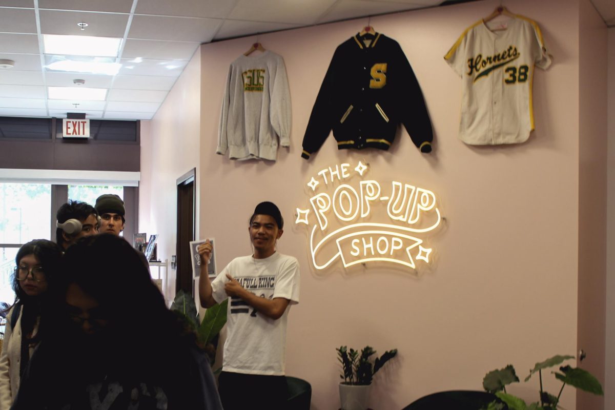 The Pop-Up Shop is located on the first floor of the University Union near the Southwest entrance Wednesday, Sept. 10, 2025. Clothes, vintage video games, art, jewelry and more are sold in the shop.
