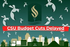 California legislators have rejected and restructured proposed budget cuts for California State Universities from Governor Gavin Newsom Monday, Sept. 22, 2025. In light of this, Sacramento State’s own budget deficit has been reduced, but the university will still be working to compensate for the deficit. (Graphic created in Canva by Omid Manavirad)