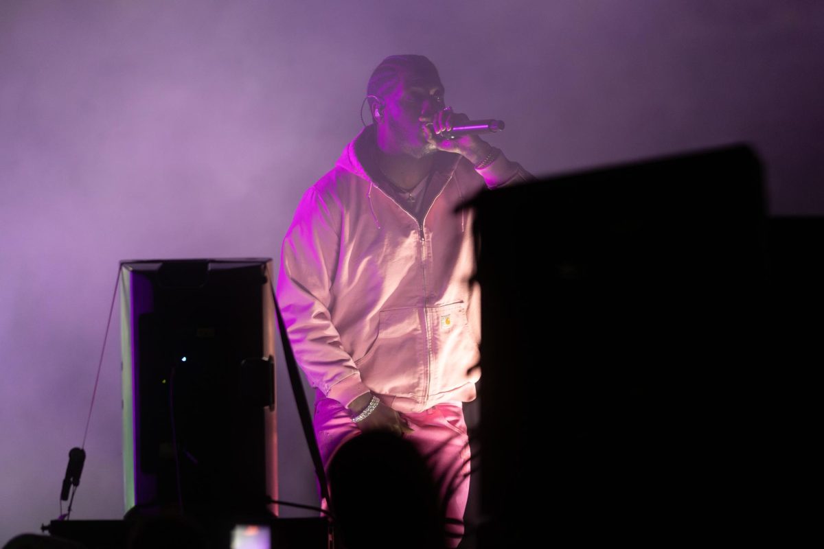 Rapper Lil Yachty performs after the Homecoming football game where Sacramento State beat the University of Northern Colorado Saturday, Oct. 18, 2025. Lil Yachty only performed for eight minutes before cutting his appearance short due to safety concerns. 
