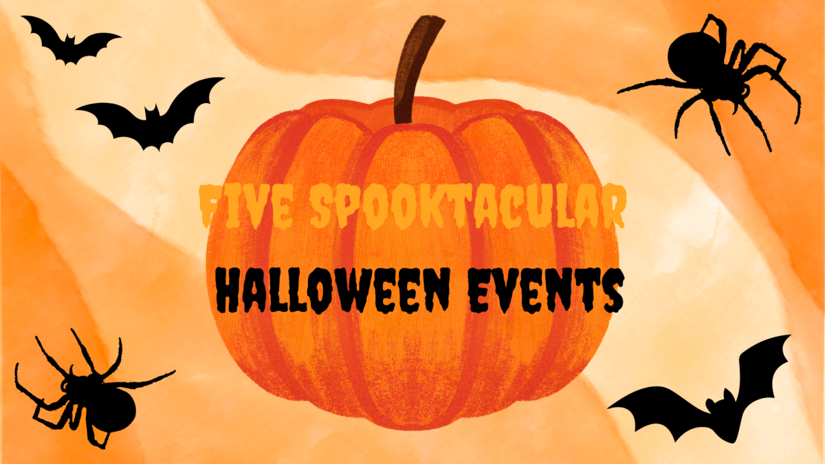 Ready to feel the frights around Sacramento? Dig your fangs into local events, dress to impress and get ready for a spook-tacular night out as The State Hornet has you covered this October. (graphic made in Canva by Chiara Karagianes)