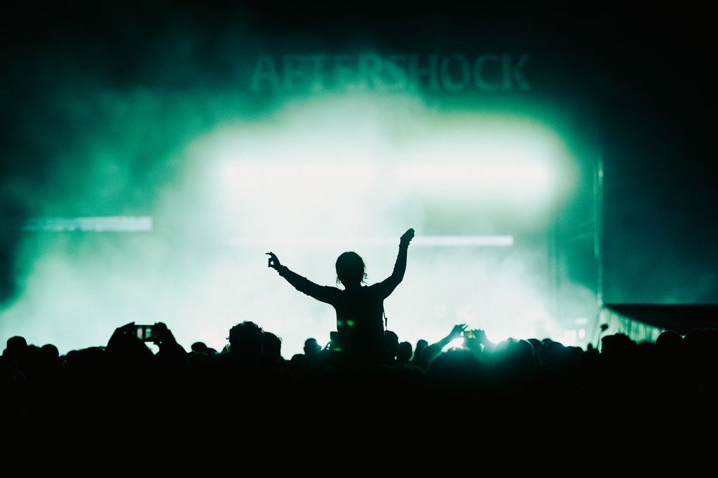 Crowds push, pull and clamor over each other as they watch a performance at Aftershock 2025 in Discovery Park Friday, Oct. 3, 2025. Performances included genres like hardcore, emo, hard rock, nu-metal and many others throughout the festival. (Photo courtesy of Nathan Zucker)

