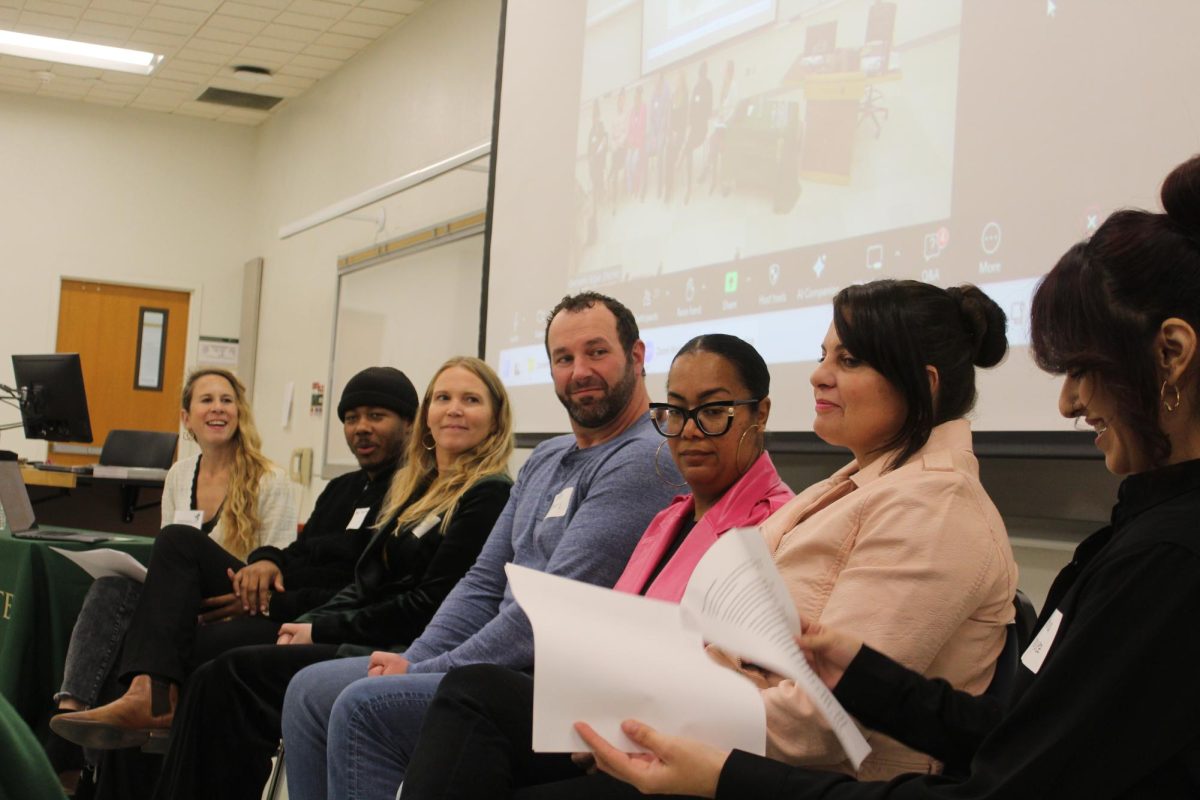 The panelists discussing their research at the end of the cannabis symposium Friday, Nov. 21, 2025. The panel of researchers, horticulturists and cannabis dispensary CEOs answered questions about their research experience with cannabis in California and how it impacts consumers. 