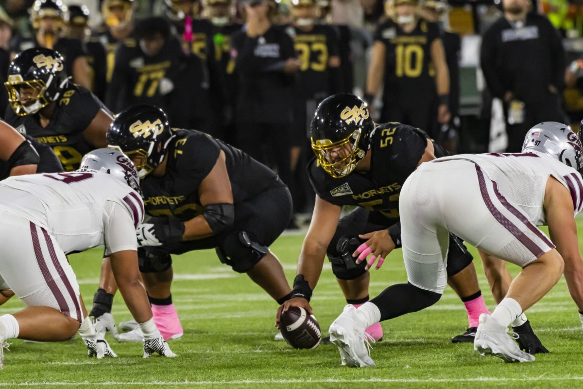 The Hornets line up against Montana on Friday, Oct. 24, 2025. They’ll play their inaugural season as an FBS program in the MAC this upcoming year.