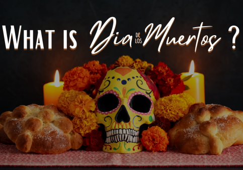 Día de los Muertos is a Mexican holiday that is observed on Wednesday Nov. 1 and Thursday, Nov. 2, 2023. This holiday is a celebration of life and a reunion with the souls of loved ones. (Graphic created in Canva by Jasmine Ascencio)