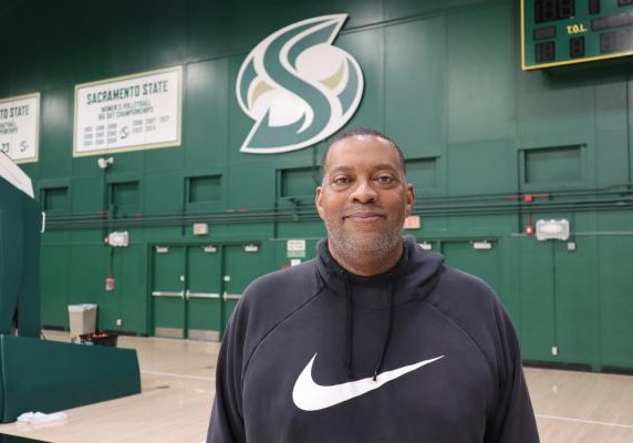 Associate head coach Michael Floyd stands in The Nest where the Sacramento State’s women’s basketball team practices Tuesday, Feb. 24, 2026. Floyd is wrapping up his first year with the Hornets, currently holding a 7-10 record in the Big Sky Conference.
