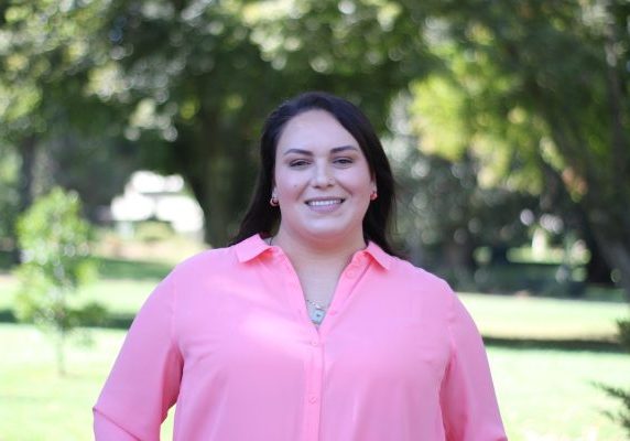 Sacramento State Hispanic Serving Institution Director Lilia Contreras Ramirez outside of Riverfront Center Wednesday, Sept. 25, 2024. Ramirez brings her years of experience serving students and the community to her new position.