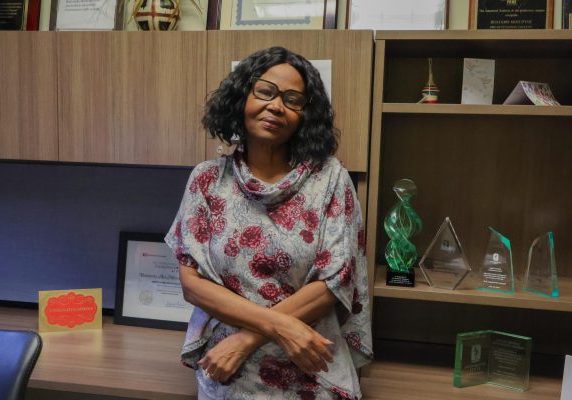 Boatamo Ati Mosupyoe stands in her office Tuesday, Feb 10, 2026. Mosupyoe has been a Sac State faculty member since 2003.